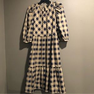 Summersalt Plaid Tiered Dress, Large